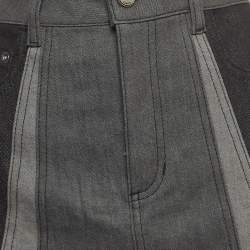 Pre Owned Just Cavalli Grey Denim Paneled Mini Skirt M