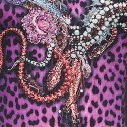 Pre Owned Just Cavalli Multicolor Print Stretch Knit Mini Dress M