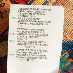 Pre Owned Just Cavalli Black Printed Leather Zipper Jacket M