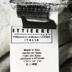 Pre Owned Just Cavalli Grey Striped Cotton Logo Embroidered Sweatshirt XL