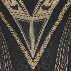 Pre Owned Just Cavalli Black Patterned Knit Sleeveless Mini Dress XS