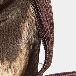 Pre Owned Just Cavalli Brown Leopard Print Crepe Asymmetric Midi Skirt S