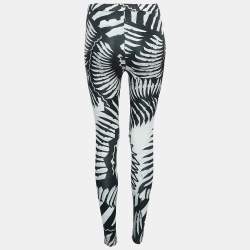 Just Cavalli Black/White Printed Jersey Leggings S