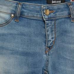 Pre Owned Just Cavalli Blue Washed Denim Slim Fit Jeggings M Waist 27''