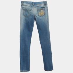 Pre Owned Just Cavalli Blue Washed Denim Slim Fit Jeggings M Waist 27''