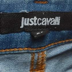 Pre Owned Just Cavalli Blue Washed Denim Slim Fit Jeggings M Waist 27''