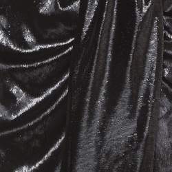 Pre Owned Just Cavalli Black Shimmer Velvet Draped Mid Skirt M