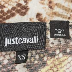 Pre Owned Just Cavalli Multicolor Snakeskin Print Knit Mini Dress XS