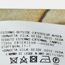 Pre Owned Just Cavalli Yellow Printed Satin Silk Glitter Silk Wrap Blouse S