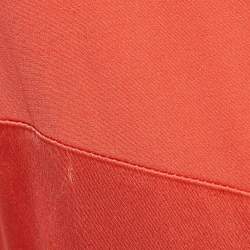 مملوكة مسبقًا Class by Roberto Cavalli Red Crepe and Satin Snake Embellished Panelled Midi Dress L