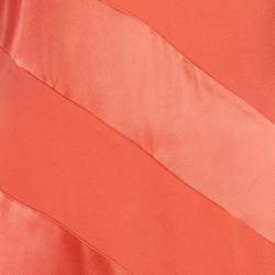 مملوكة مسبقًا Class by Roberto Cavalli Red Crepe and Satin Snake Embellished Panelled Midi Dress L