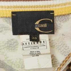 Pre Owned Just Cavalli Green Animal Print Jersey Flounce Midi Dress S