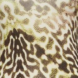 Pre Owned Just Cavalli Green Animal Print Jersey Flounce Midi Dress S