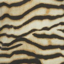 Just Cavalli Brown Animal Print Knit V-Neck Sleeveless Top S
