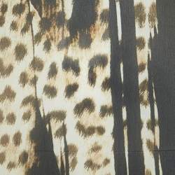 Pre Owned Just Cavalli Brown Leopard Print Silk Sheer Midi Dress S
