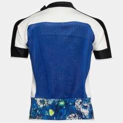Pre Owned Just Cavalli White Printed Jersey Zip Up Top S