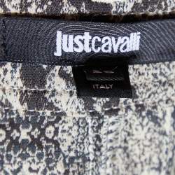 Just Cavalli Beige Animal Pattern Cotton Fitted Skirt S