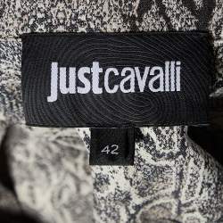 Pre Owned Just Cavalli Beige Animal Pattern Cotton Cropped Jacket M