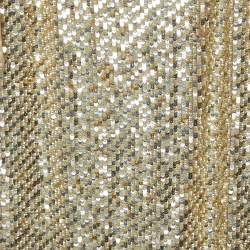 Pre Owned Just Cavalli Gold Sequin and Tulle Flounce Mini Dress M