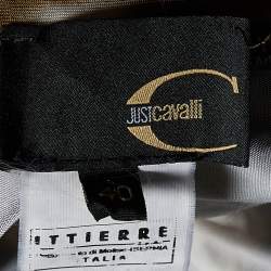 Pre Owned Just Cavalli Brown Printed Jersey Wrap Dress S