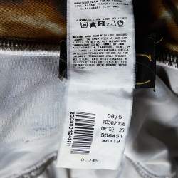 Pre Owned Just Cavalli Brown Printed Jersey Wrap Dress S