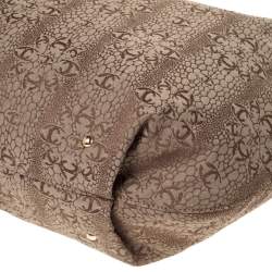 Just Cavalli Brown Signature Canvas Chain Hobo