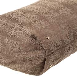 Just Cavalli Brown Signature Canvas Chain Hobo