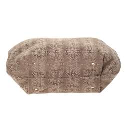 Just Cavalli Brown Signature Canvas Chain Hobo