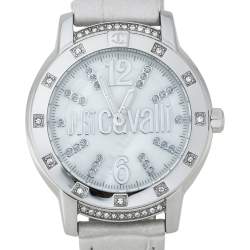 Pre Owned ساعة يد نسائية روبرتو كافالي R7251161545  صدف جلد ستانلس ستيل 34 مم