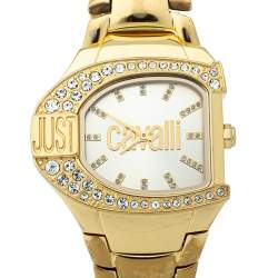 Pre Owned ساعة يد نسائية جست كافالي "أر7253160501" ستانلس ستيل ذو لون أصفر ذهبي شامبانيا 35 مم