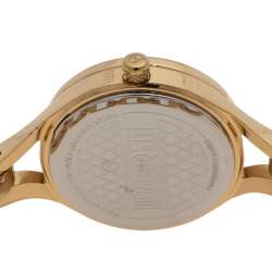 Pre Owned ساعة يد نسائية جاست كافالي 7253603501 زخرفة كريستال ستانلس ستيل لون ذهب أصفر 30 مم