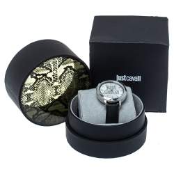 Pre Owned ساعة يد نسائية جست كافالي "جي سي1ألأ007أل0015" شعار الماركة ستانلس ستيل بيضاء 34 مم