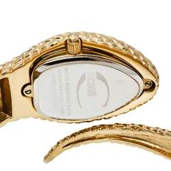 مملوكة مسبقًا Just Cavalli Gold Plated Stainless Steel Serpent Bracelet Poison R7253153517 Women's Wristwatch 27 mm