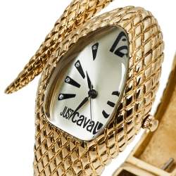مملوكة مسبقًا Just Cavalli Gold Plated Stainless Steel Serpent Bracelet Poison R7253153517 Women's Wristwatch 27 mm