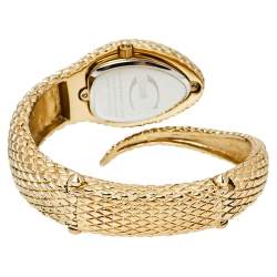 مملوكة مسبقًا Just Cavalli Gold Plated Stainless Steel Serpent Bracelet Poison R7253153517 Women's Wristwatch 27 mm