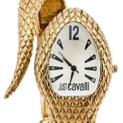 مملوكة مسبقًا Just Cavalli Gold Plated Stainless Steel Serpent Bracelet Poison R7253153517 Women's Wristwatch 27 mm