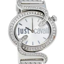 Pre Owned Just Cavalli Silver Stainless Steel Sin R7253591503 Women's Wristwatch 35 mm