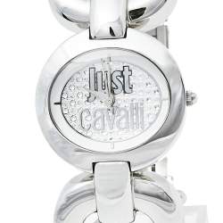 Pre Owned Just Cavalli Silver Stainless Steel R7253109501 Quartz Women's Wristwatch 29 mm