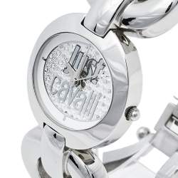 Pre Owned Just Cavalli Silver Stainless Steel R7253109501 Quartz Women's Wristwatch 29 mm