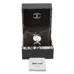 مملوكة مسبقًا Just Cavalli Silver Stainless Steel R7235109501 Quartz Women's Wristwatch 29 mm