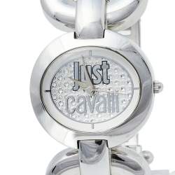 مملوكة مسبقًا Just Cavalli Silver Stainless Steel R7235109501 Quartz Women's Wristwatch 29 mm