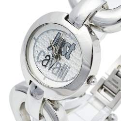 مملوكة مسبقًا Just Cavalli Silver Stainless Steel R7235109501 Quartz Women's Wristwatch 29 mm