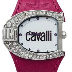 Just Cavalli White Stainless Steel Leather R7251160502 Women's Wristwatch 36 mm