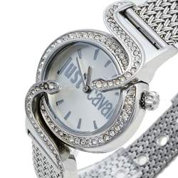 Pre Owned Just Cavalli Silver Stainless Steel Sin R7253591503 Women's Wristwatch 35 mm