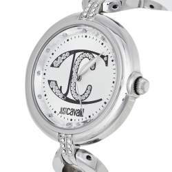 Pre Owned Just Cavalli Silver Stainless Steel Midnight R725315454 Women's Wristwatch 41 mm