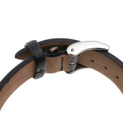 Pre Owned Just Cavalli Silver Stainless Steel Leather Moon 3H R7251103501 Women's Wristwatch 38 mm