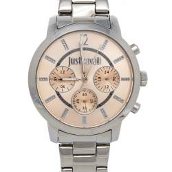 Pre Owned Just Cavalli Salmon Stainless Steel Class J R7253574501 Women's Wristwatch 38 mm