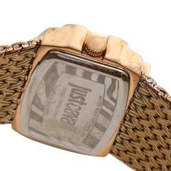 Pre Owned Just Cavalli Mother of Pearl Rose Gold Tone Stainless Steel 7253277002 Women's Wristwatch 34 mm