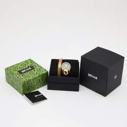 Pre Owned ساعة يد نسائية جست كافالي JC1L067M0035 ستانلس ستيل مطلي ذهب أخضر 26 مم