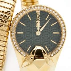 Pre Owned ساعة يد نسائية جست كافالي JC1L067M0035 ستانلس ستيل مطلي ذهب أخضر 26 مم